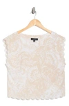 Ellen Tracy Scalloped Crop Tank