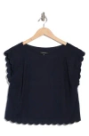Ellen Tracy Scalloped Crop Tank