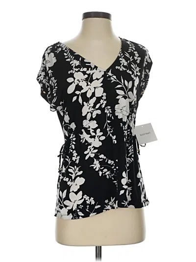 Pre-owned Ellen Tracy Short Sleeve Blouse In Black