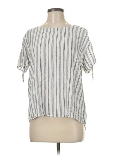 Pre-owned Ellen Tracy Short Sleeve Blouse In Gray