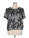 Ellen Tracy Short Sleeve Blouse In Multi