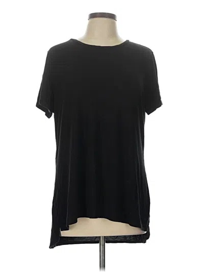 Pre-owned Ellen Tracy Short Sleeve Top Black Crew Neck Tops
