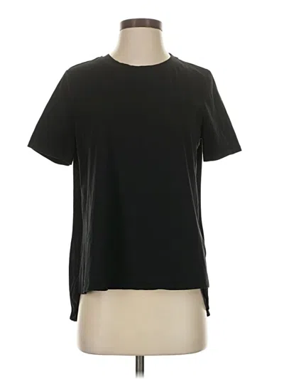 Pre-owned Ellen Tracy Short Sleeve Top Black Crew Neck Tops