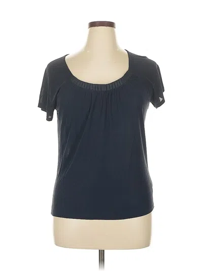 Pre-owned Ellen Tracy Short Sleeve Top Blue Scoop Neck Tops