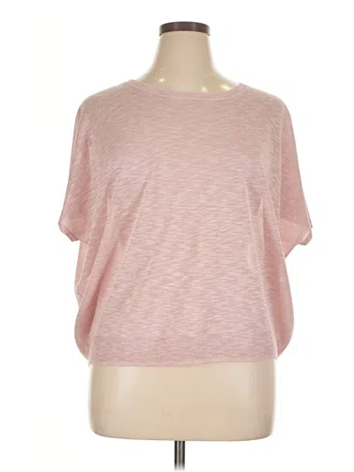 Pre-owned Ellen Tracy Short Sleeve Top Pink Boatneck Tops