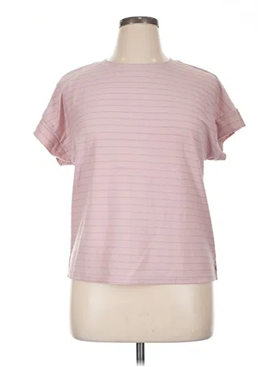 Pre-owned Ellen Tracy Short Sleeve Top Pink Crew Neck Tops