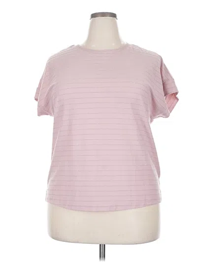Pre-owned Ellen Tracy Short Sleeve Top Pink Crew Neck Tops