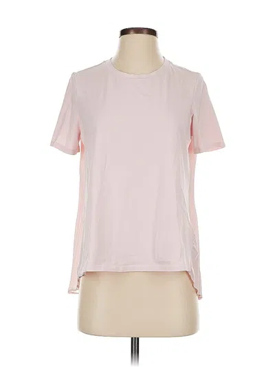 Pre-owned Ellen Tracy Short Sleeve Top Pink Mock Neckline Tops
