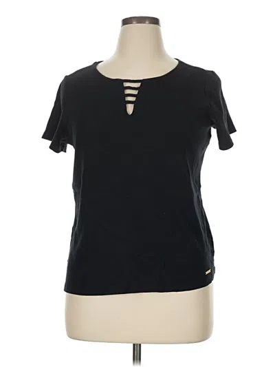 Pre-owned Ellen Tracy Short Sleeve T-shirt In Black
