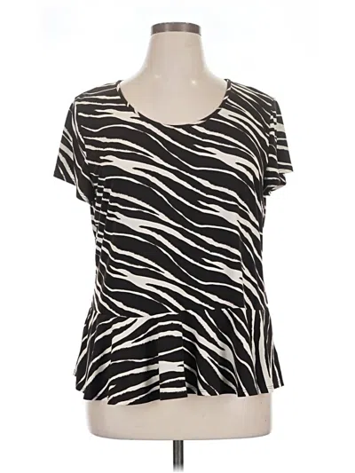 Pre-owned Ellen Tracy Short Sleeve T-shirt In Black