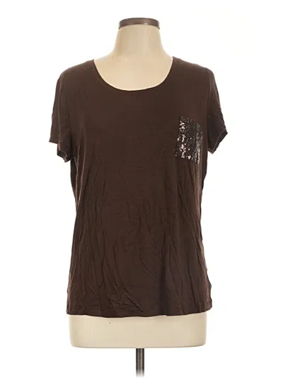Pre-owned Ellen Tracy Short Sleeve T-shirt In Brown