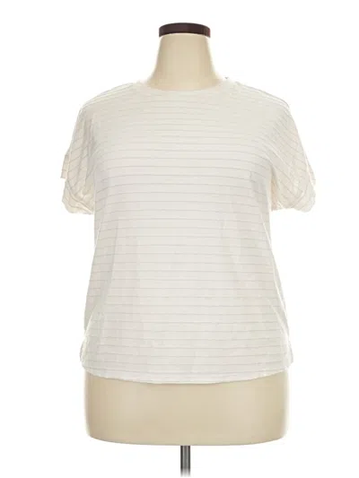 Pre-owned Ellen Tracy Short Sleeve T-shirt In Ivory