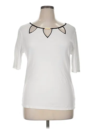 Pre-owned Ellen Tracy Short Sleeve T-shirt In White