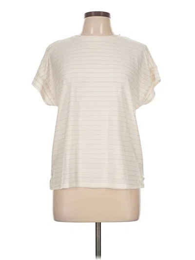 Pre-owned Ellen Tracy Short Sleeve Turtleneck In White