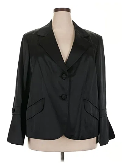 Ellen Tracy Silk Blazer Jacket In Black