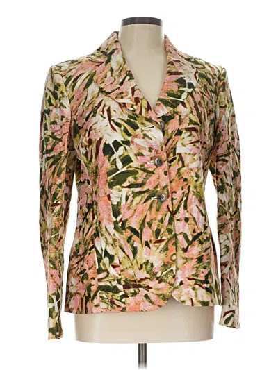 Pre-owned Ellen Tracy Silk Blazer Jacket In Gold