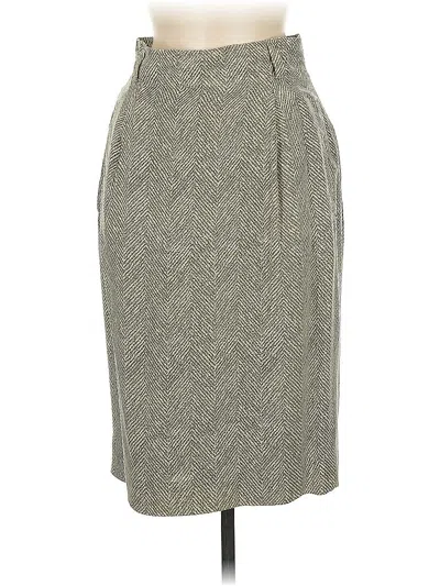 Pre-owned Ellen Tracy Silk Skirt In Gray