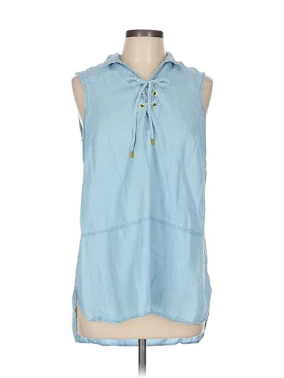 Pre-owned Ellen Tracy Sleeveless Blouse In Blue