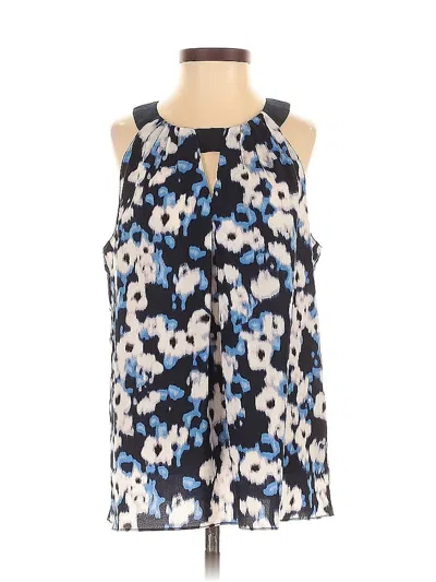 Pre-owned Ellen Tracy Sleeveless Blouse In Blue
