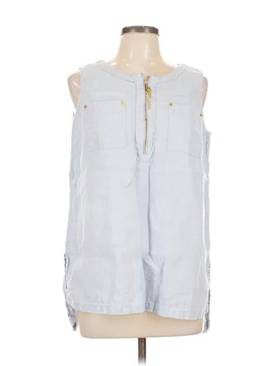 Pre-owned Ellen Tracy Sleeveless Blouse In Blue