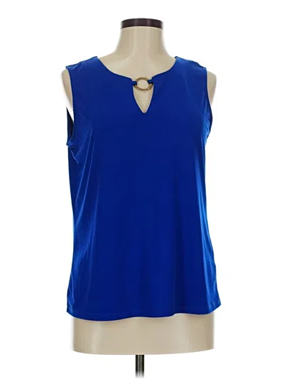 Pre-owned Ellen Tracy Sleeveless Blouse In Blue
