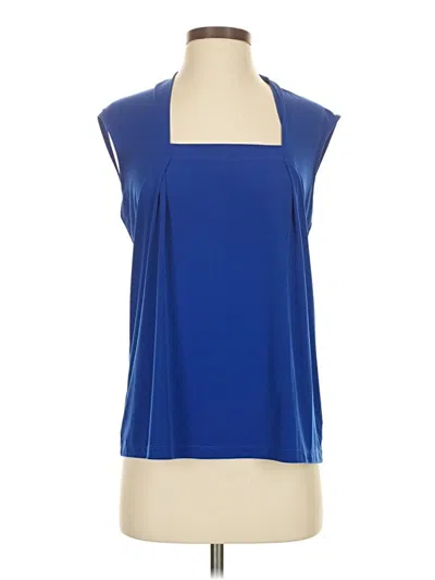 Pre-owned Ellen Tracy Sleeveless Blouse In Blue