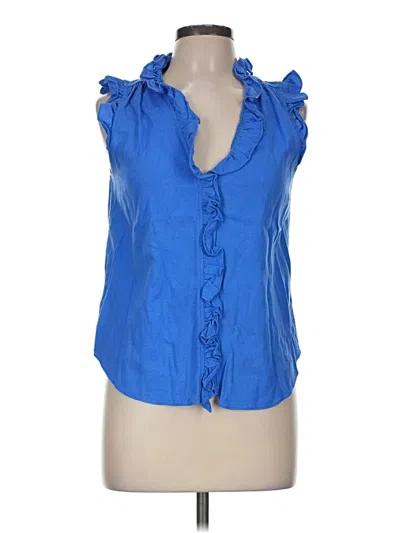 Pre-owned Ellen Tracy Sleeveless Blouse In Blue
