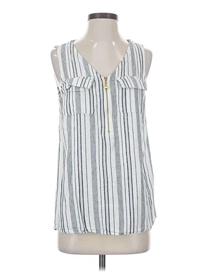 Pre-owned Ellen Tracy Sleeveless Blouse In Blue