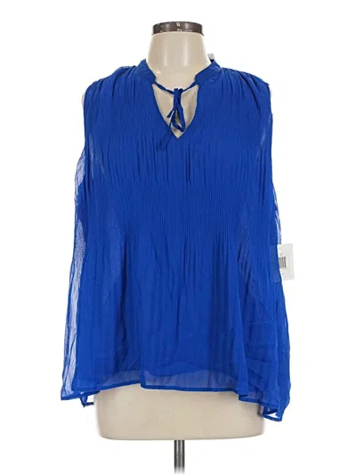 Pre-owned Ellen Tracy Sleeveless Blouse In Blue