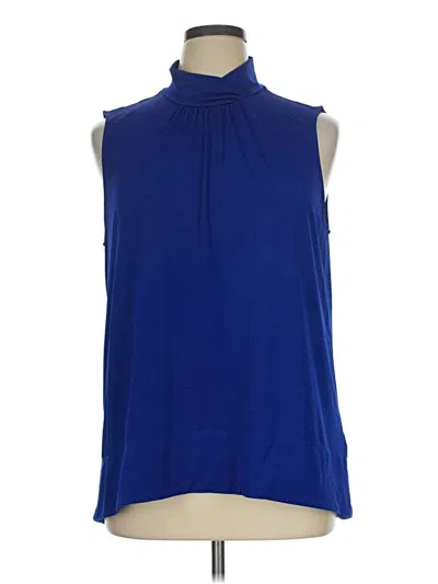 Pre-owned Ellen Tracy Sleeveless Blouse In Blue