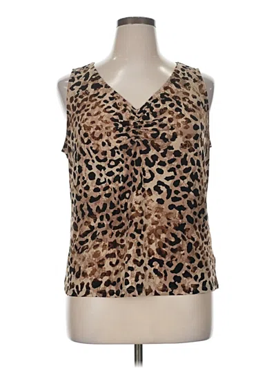 Pre-owned Ellen Tracy Sleeveless Blouse In Brown