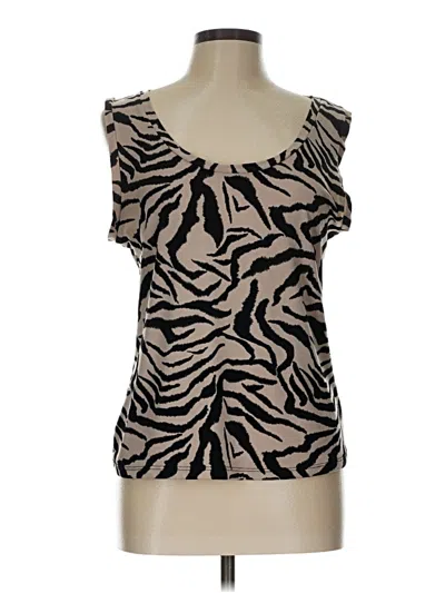 Pre-owned Ellen Tracy Sleeveless Blouse In Brown