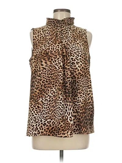 Pre-owned Ellen Tracy Sleeveless Blouse In Brown
