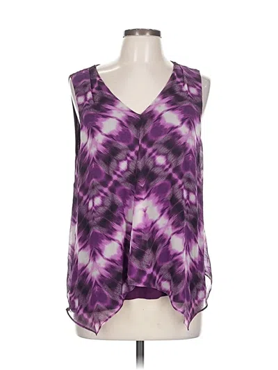 Pre-owned Ellen Tracy Sleeveless Blouse In Purple