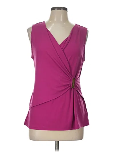 Pre-owned Ellen Tracy Sleeveless Blouse In Purple