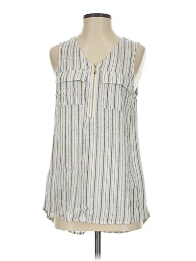 Pre-owned Ellen Tracy Sleeveless Blouse In Silver