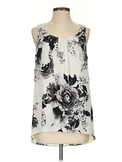 Pre-owned Ellen Tracy Sleeveless Blouse In Silver