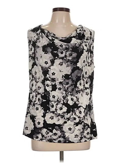 Pre-owned Ellen Tracy Sleeveless Blouse In Silver