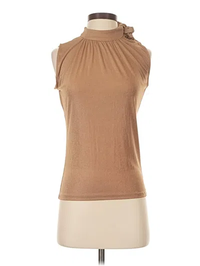 Pre-owned Ellen Tracy Sleeveless Blouse In Tan