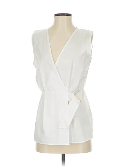 Pre-owned Ellen Tracy Sleeveless Blouse In White