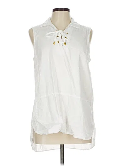 Pre-owned Ellen Tracy Sleeveless Blouse In White