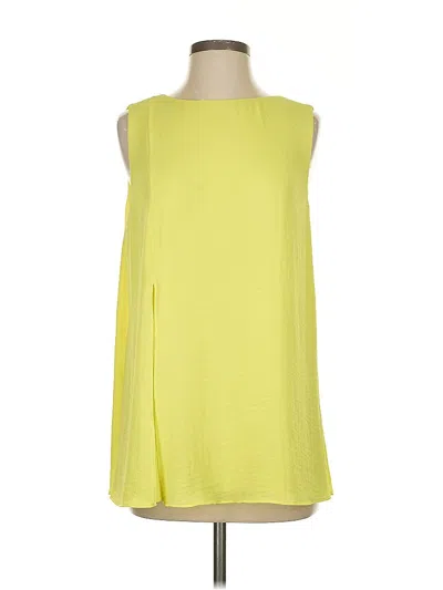 Pre-owned Ellen Tracy Sleeveless Blouse In Yellow
