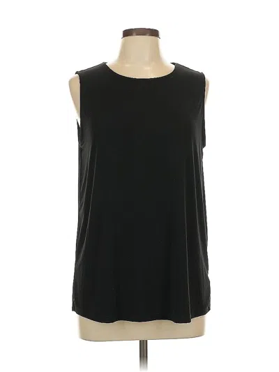 Pre-owned Ellen Tracy Sleeveless Top Black Boatneck Tops