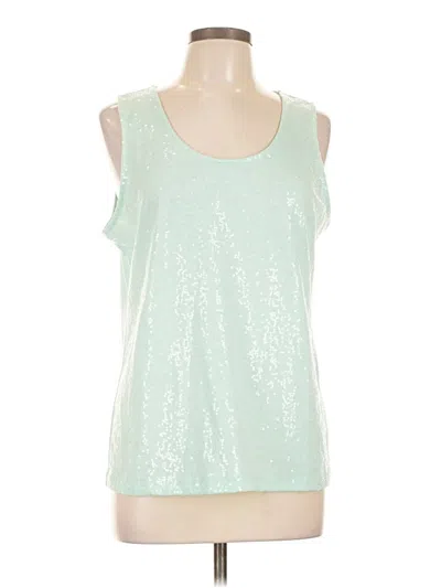 Pre-owned Ellen Tracy Sleeveless Top Green Scoop Neck Tops