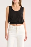 Ellen Tracy Smocked Tank In Black