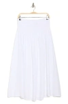 Ellen Tracy Smocked Waist Flared Midi Skirt