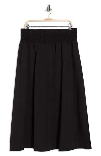 Ellen Tracy Smocked Waist Maxi Skirt In Black