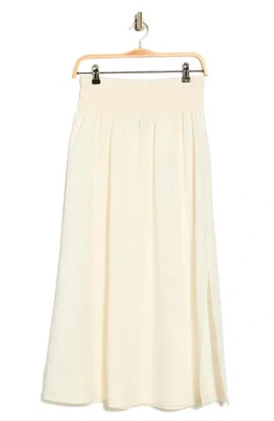 Ellen Tracy Smocked Waist Maxi Skirt In White