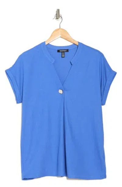 Ellen Tracy Split Neck Drop Sleeve Top