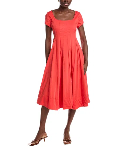 Ellen Tracy Stretch Poplin Cap Sleeve Paneled Dress In Burgundy